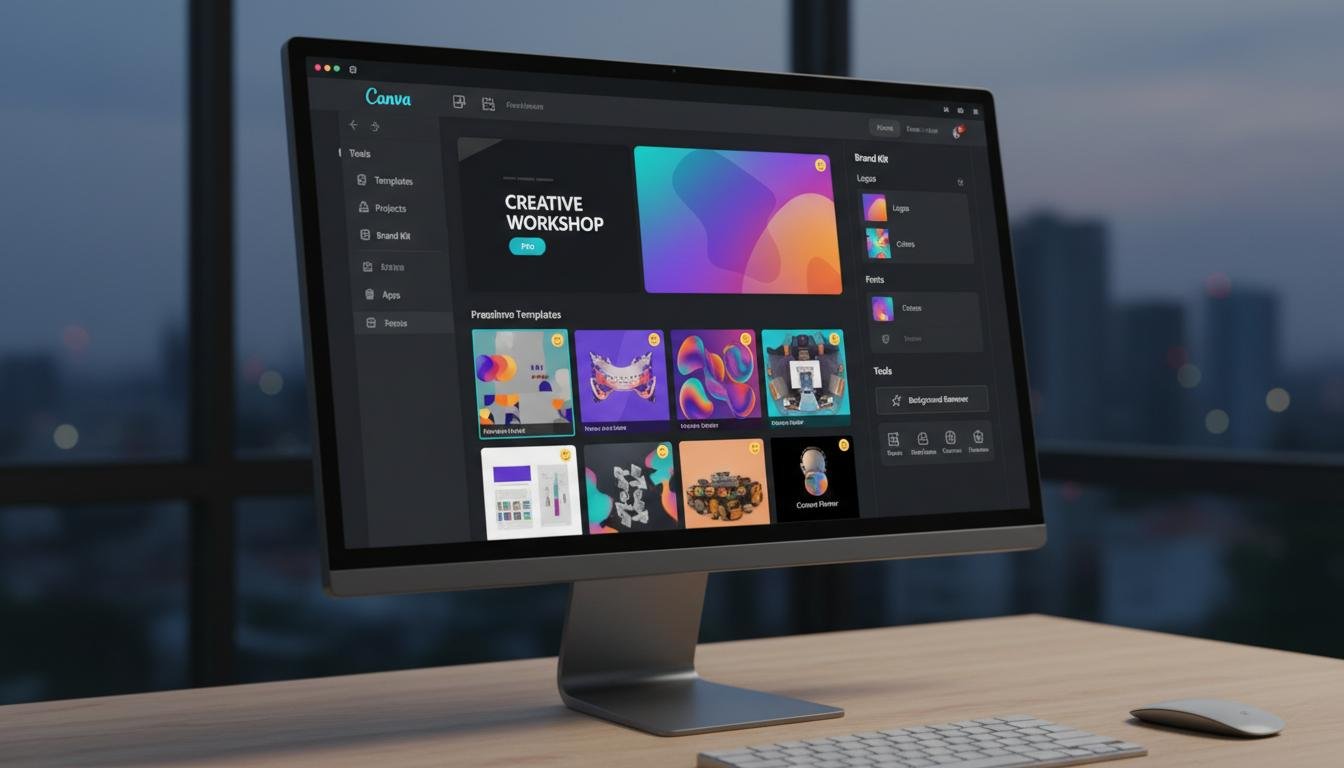 Canva Pro interface showing premium features